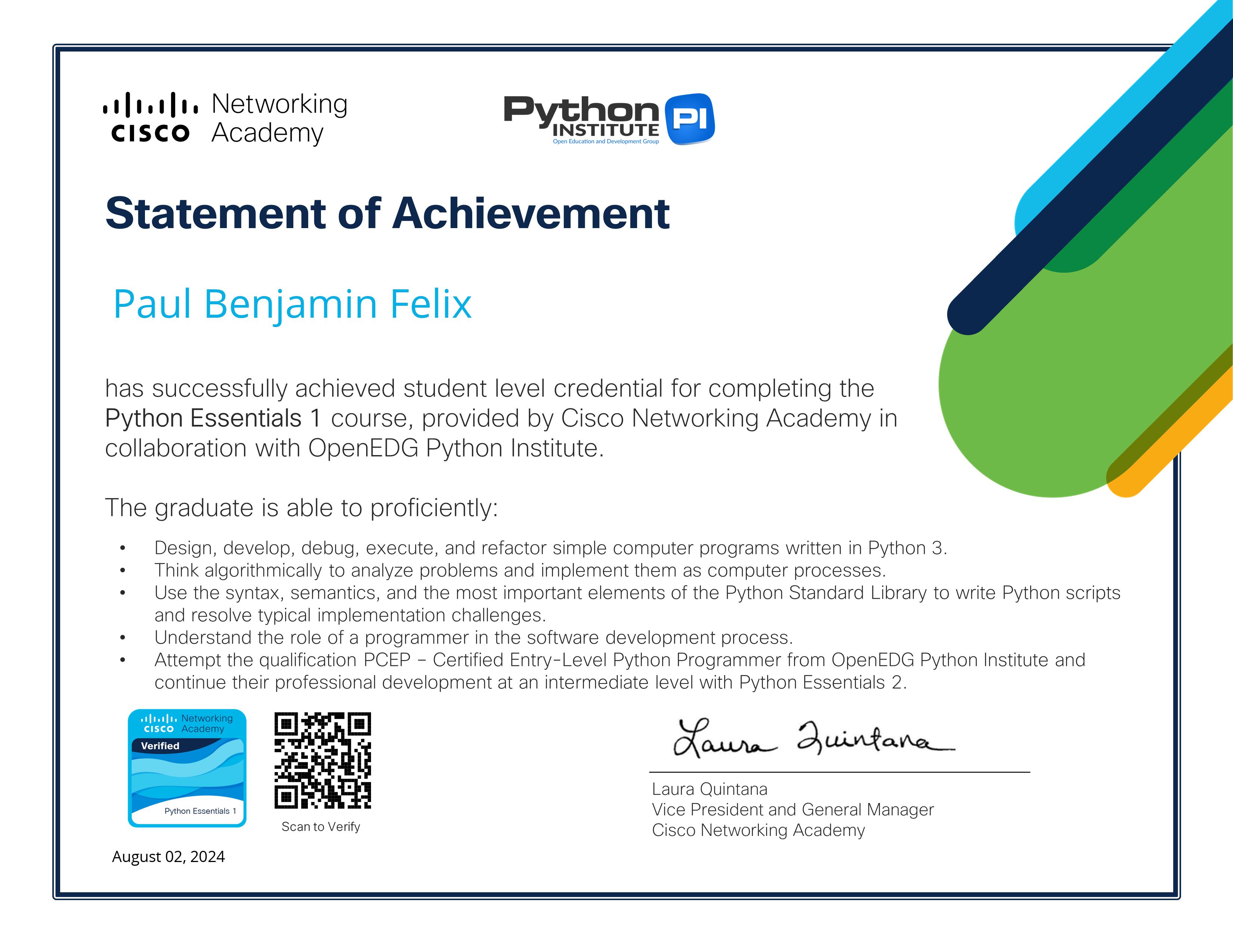 certificate